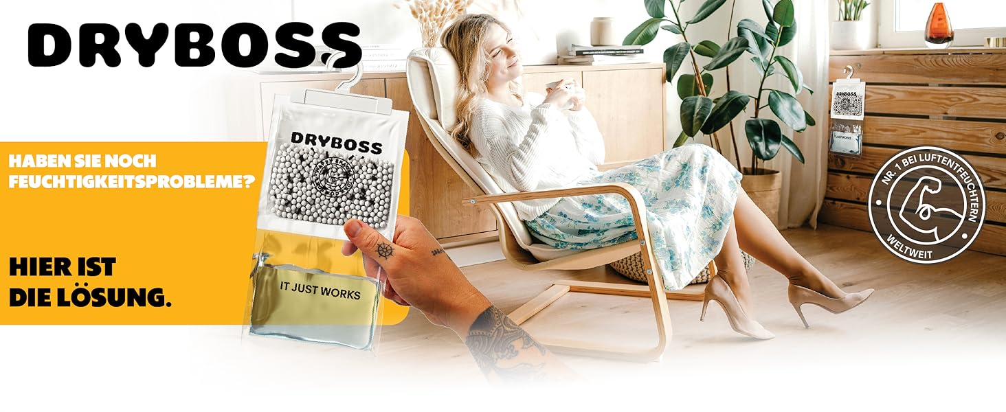 Осушувач повітря для шафи DRYBOSS Pack XL 230 г без електрики, ароматизований, вологопоглинаючий пакет для підвішування, 20 шт.
