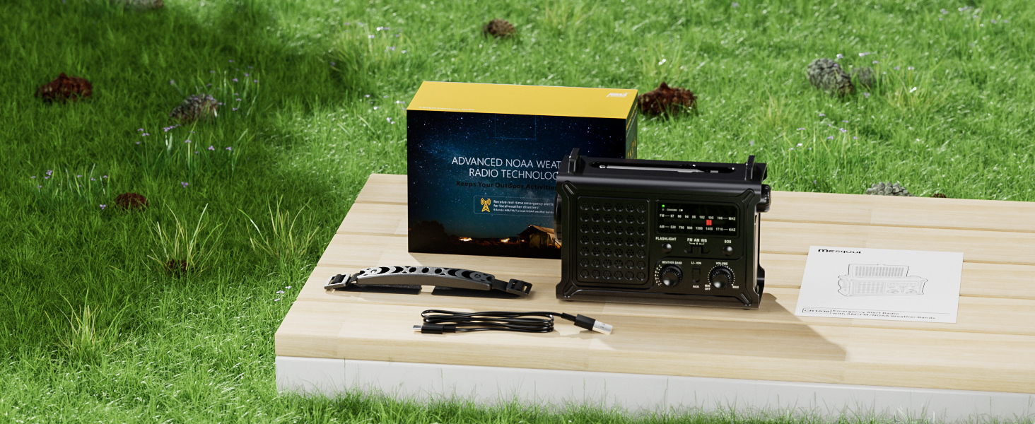 Сонячне радіо з ручним генератором 12000mAh, портативний приймач світу, радіо для надзвичайних ситуацій з AM/FM, сонячна панель 8500мм², Powerbank, ліхтарик та світло для читання, чорний