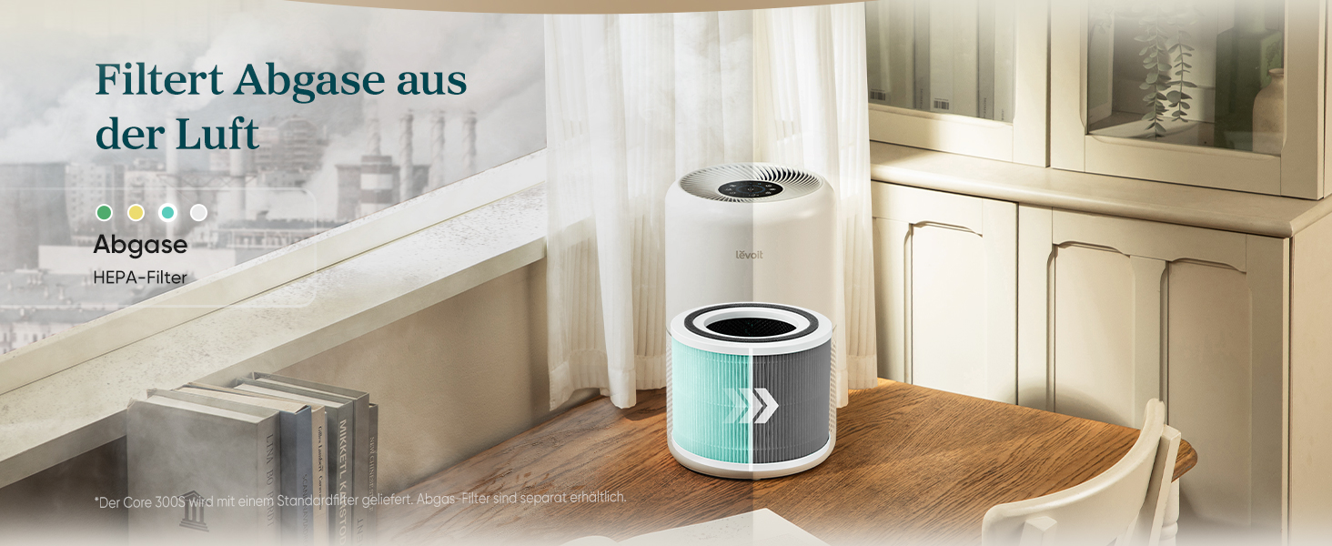 Повітряочисник LEVOIT з HEPA-фільтром: видаляє 99,97% цвілі, пилу, пилку, шерсті тварин. Індикатор якості повітря, автоматичний режим, CADR 240 м³/год для кімнат до 50 м², 22 дБ (нічний режим), таймер, білий