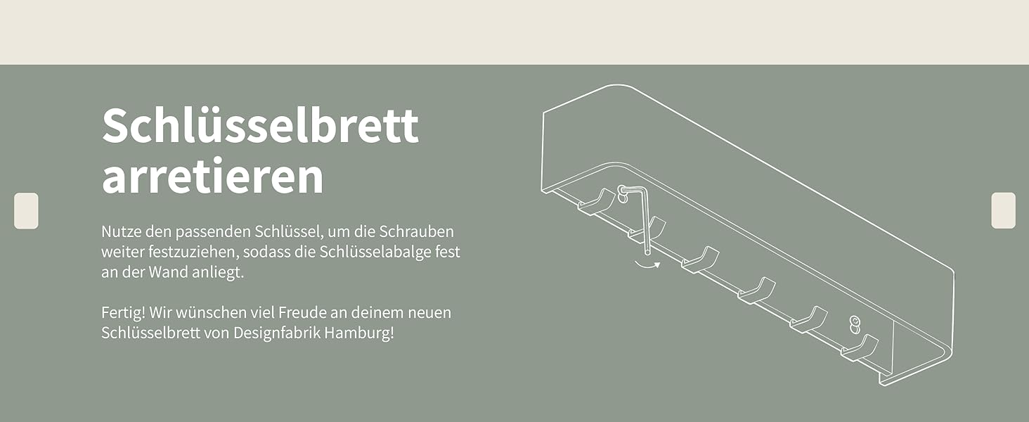 Ключниця настінна Designfabrik Hamburg: сучасний органайзер для ключів з полицею, металевий тримач для ключів у мінімалістичному дизайні для передпокою та коридору, чорний колір