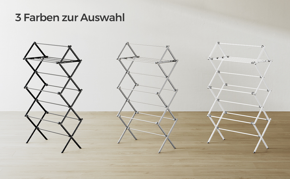 Стійка для сушіння білизни SONGMICS LLR770B01, складна, сталева, 37x75x135 см, для дому та вулиці