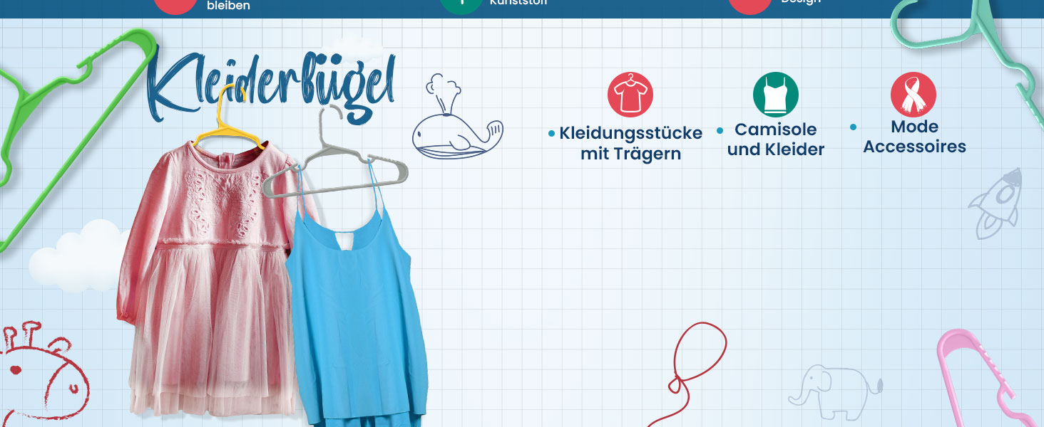 40 вешалок для дитячого одягу Utopia Home: білі, пластикові, 11,5 см - для шафи, щоденне використання