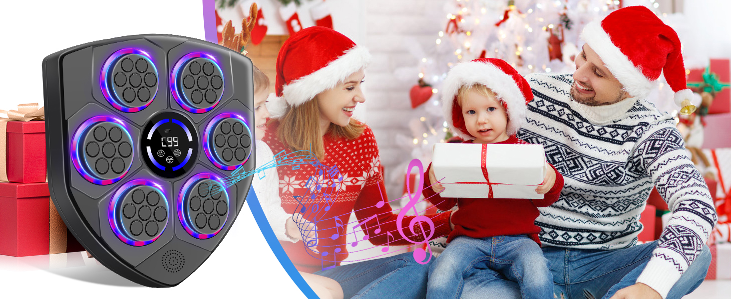 Музична боксерська машина JUOIFIP для дітей та дорослих, Bluetooth бокс-автомат з рукавичками, електронна боксерська машина для домашнього фітнес-тренування