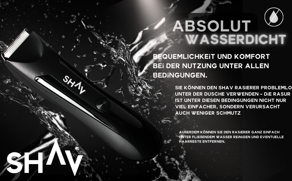 Електричний тример для тіла та інтимної зони чоловічий SHAV CutFree™ з вологостійким корпусом та змінними керамічними лезами