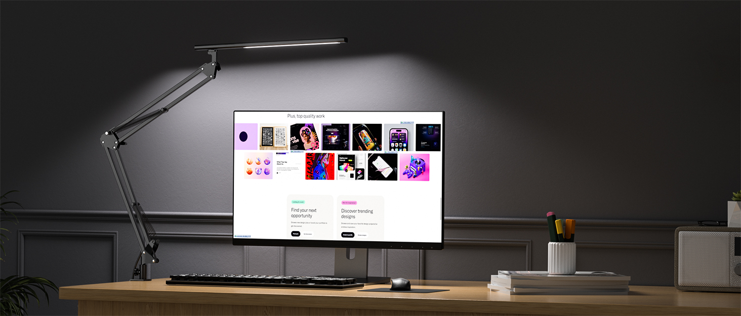 Світлодіодна лампа для робочого столу, кріпиться на край столу, архітектурна лампа з адаптером QC3.0, лінза Френеля, чорна