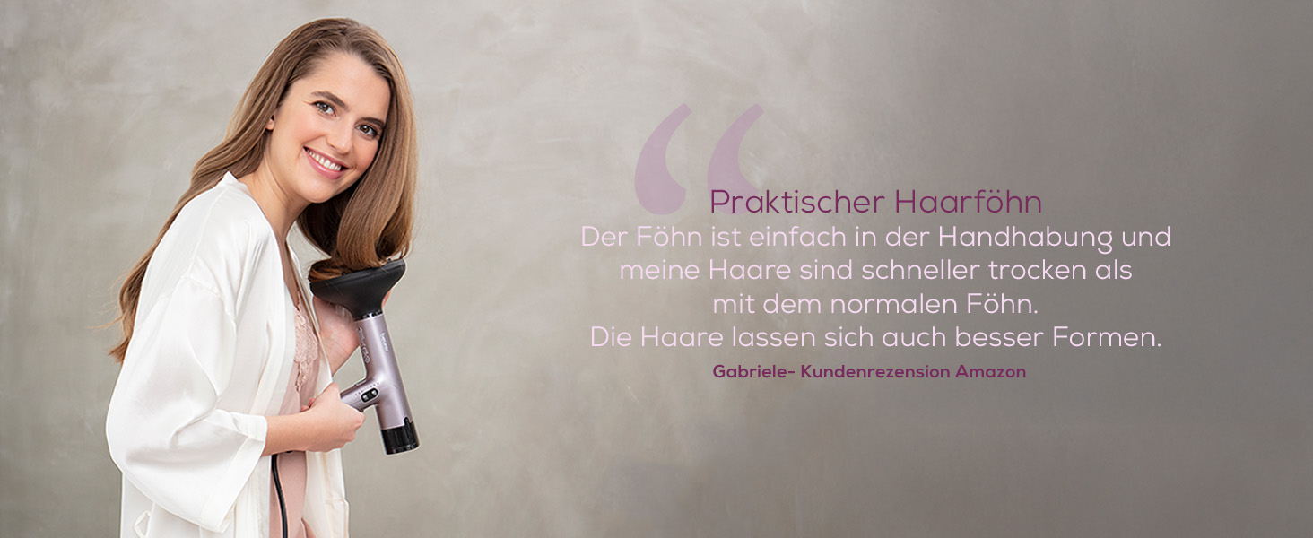 Фен Beurer HC 100 Excellence: потужний цифровий мотор, швидке сушіння, іонізація, дифузор, тиха робота