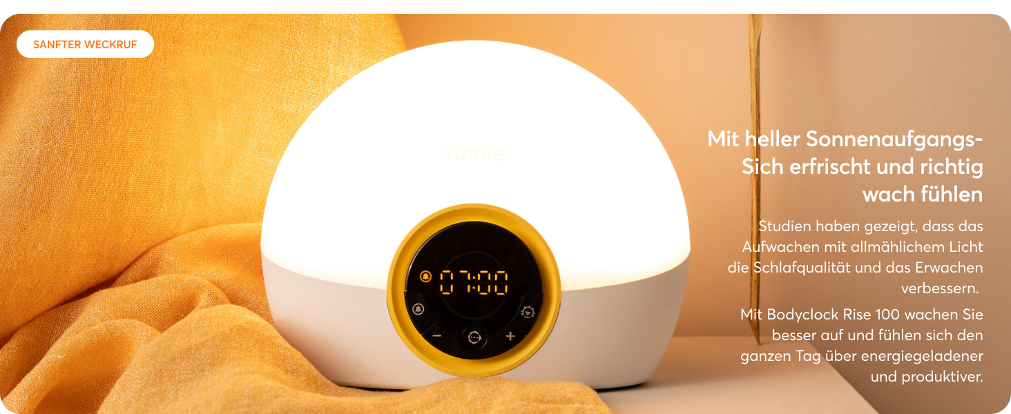Світловий будильник Lumie Bodyclock Rise 100 з імітацією сходу та заходу сонця, білий