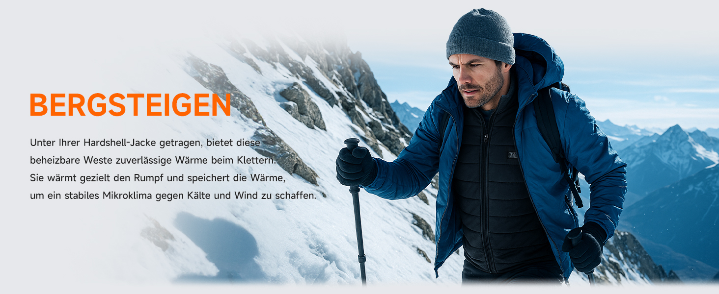 LABCOOL Тепла жилетка з підігрівом - чоловіча та жіноча жилетка з USB-підігрівом та акумулятором 10000mAh - 6-зонний підігрів з 3 рівнями температури - можна прати в пральній машині, чорний L