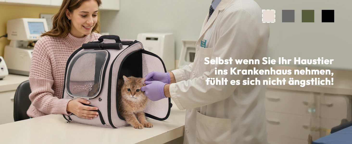 Рюкзак для кота Pecute з вікном-бульбашкою, переноска для тварин, сірий (42x32x26 см)