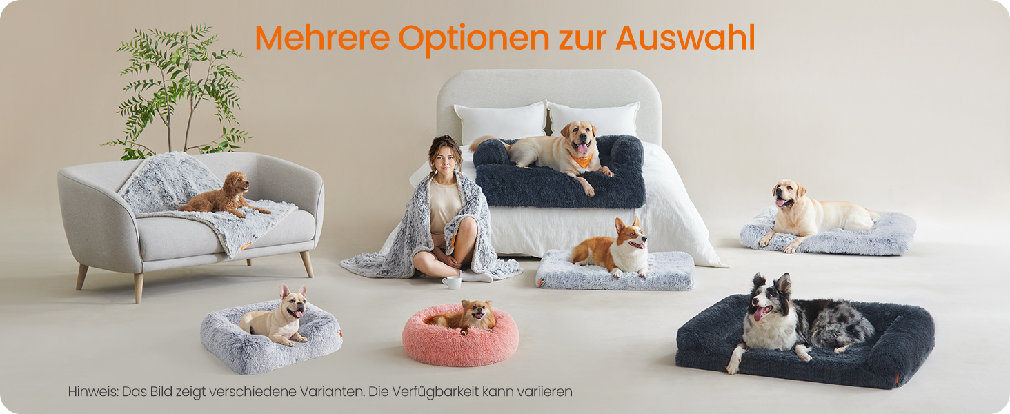 Крісло-ліжко для собак Feandrea, 71x55x18 см, м'яке, з піднятими бортиками, знімний чохол, антиковзаюче, Ombré сірий PGW271G01 M