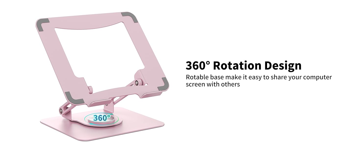 Підставка для ноутбука Soundance 360° з регулюванням висоти, чорна (C-Pink), 10-15,6 дюймів