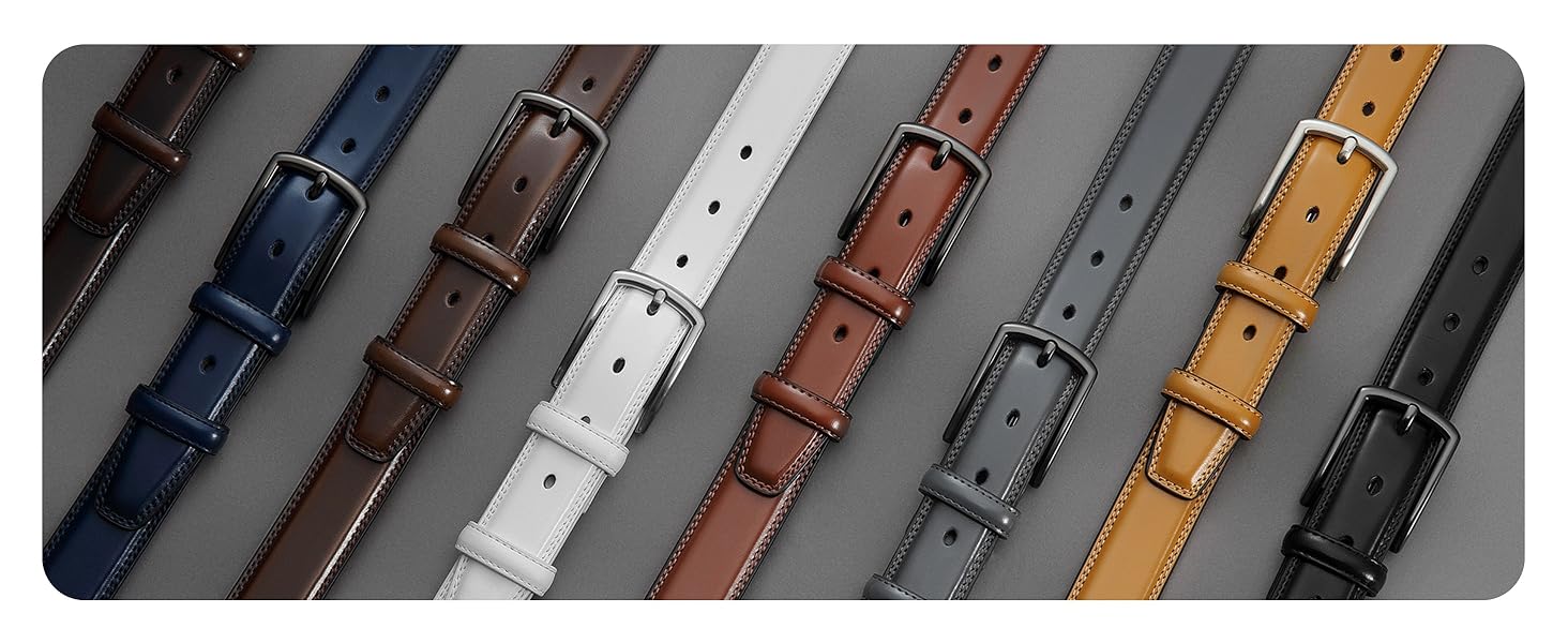 Чоловічий шкіряний ремінь CHAOREN 32 мм для ділового костюма та формального одягу, темно-коричневий, розмір 103 см