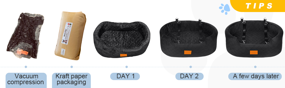 Автокрісло для собак великих/середніх порід (до 25 кг) або 2 маленьких, з кріпленнями та знімним чохлом – чорний/сірий