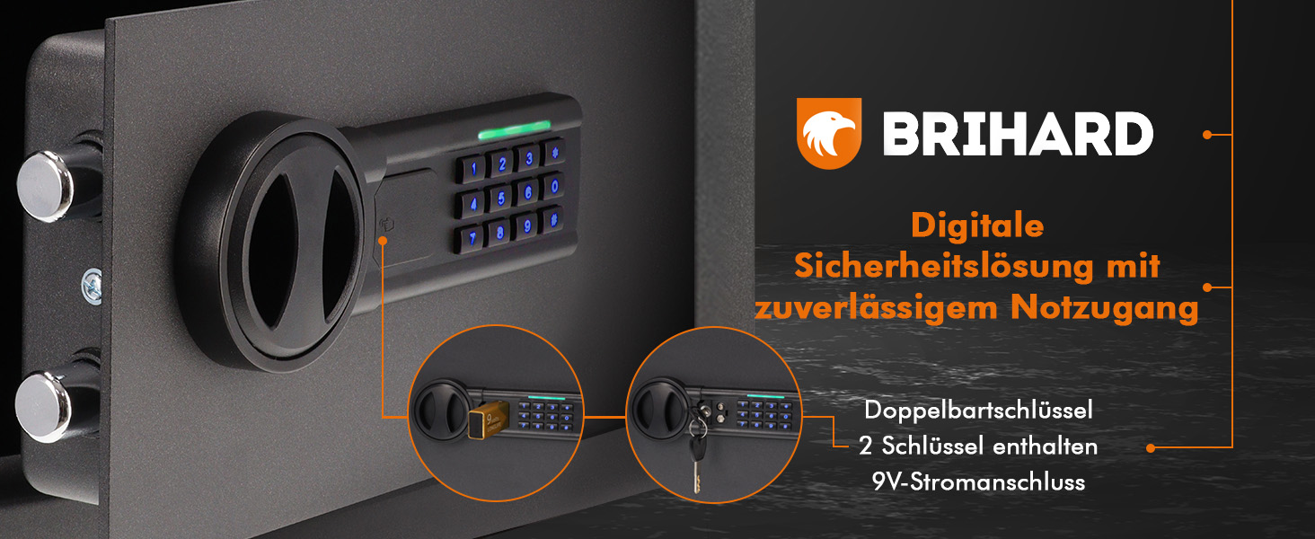 Сейф цифровий LCD для дому та офісу сталевий 20л (25x35x25 см) з вогнестійкою кишенею для документів, грошей та цінностей