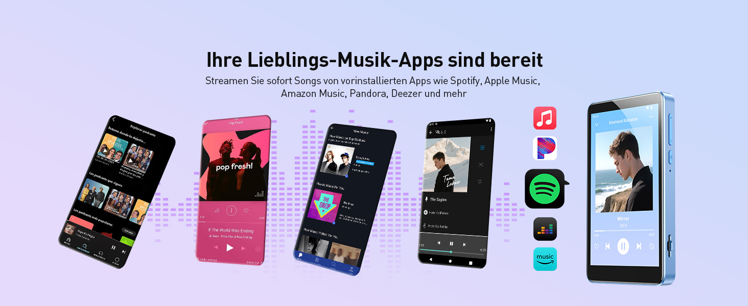 MP3 плеєр AGPTEK 96GB Bluetooth Wi-Fi Android 14, 4