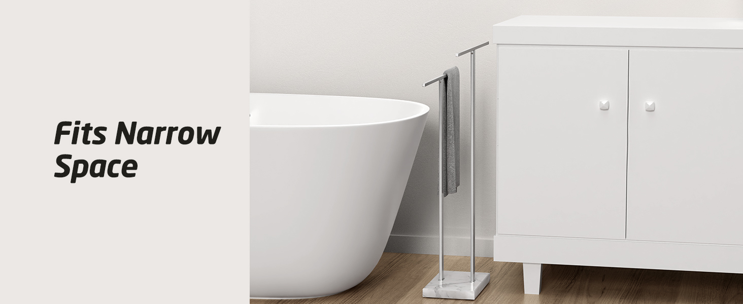 Підставка для рушників KES, стояча, з нержавіючої сталі, з мармуровою основою, 84 см, BTH217-2