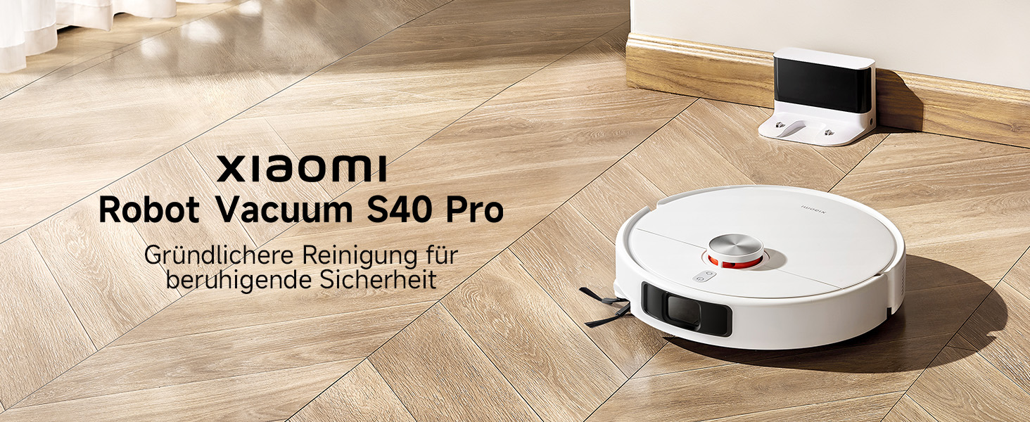 Робот-пилосос Xiaomi Vacuum S40 Pro з базою самоочищення, потужність всмоктування 10 000 Па