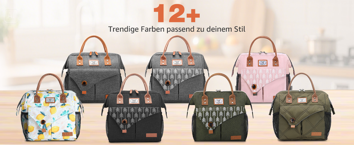 Термосумка Lekesky для жінок: ізольована ланч-бокс, 11л, чорна