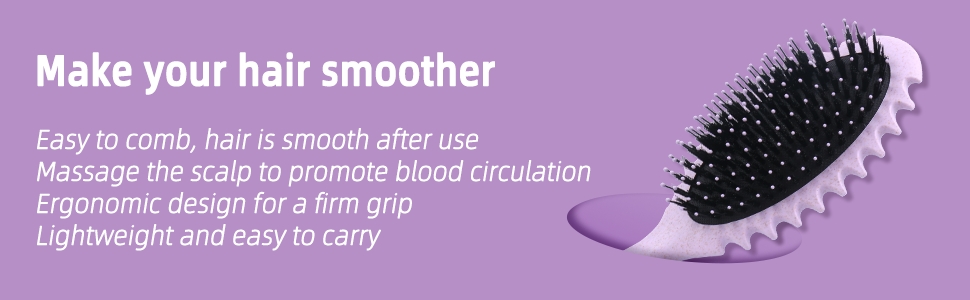 Льок-щітка, універсальна для чоловіків та жінок, для кучерявого волосся, безшумна, підходить для всіх типів волосся (кучерявого та гладкого) - фіолетова