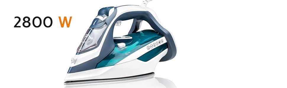 Праска HÆGER ULTRA STEAM 2800: керамічна підошва, захист від накипу та протікання, самоочищення, 2800 Вт