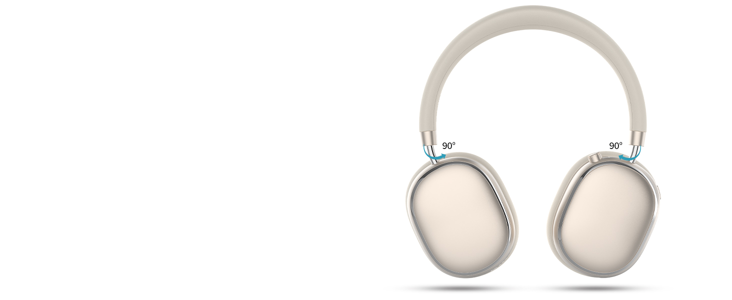 Навушники бездротові Bluetooth 6.0 NC95 з активним шумозаглушенням, поворотним регулятором, 120+ годин роботи, EQ налаштування через додаток, для подорожей та спорту (Зоряне світло)