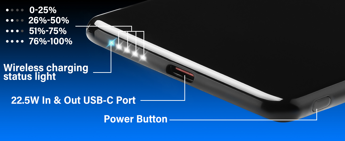 Power Bank MagSafe 5000mAh з підтримкою PD 20W та QC 3.0 - Білий/Чорний. Швидка зарядка, USB-C, для iPhone 17/16/15/14/13