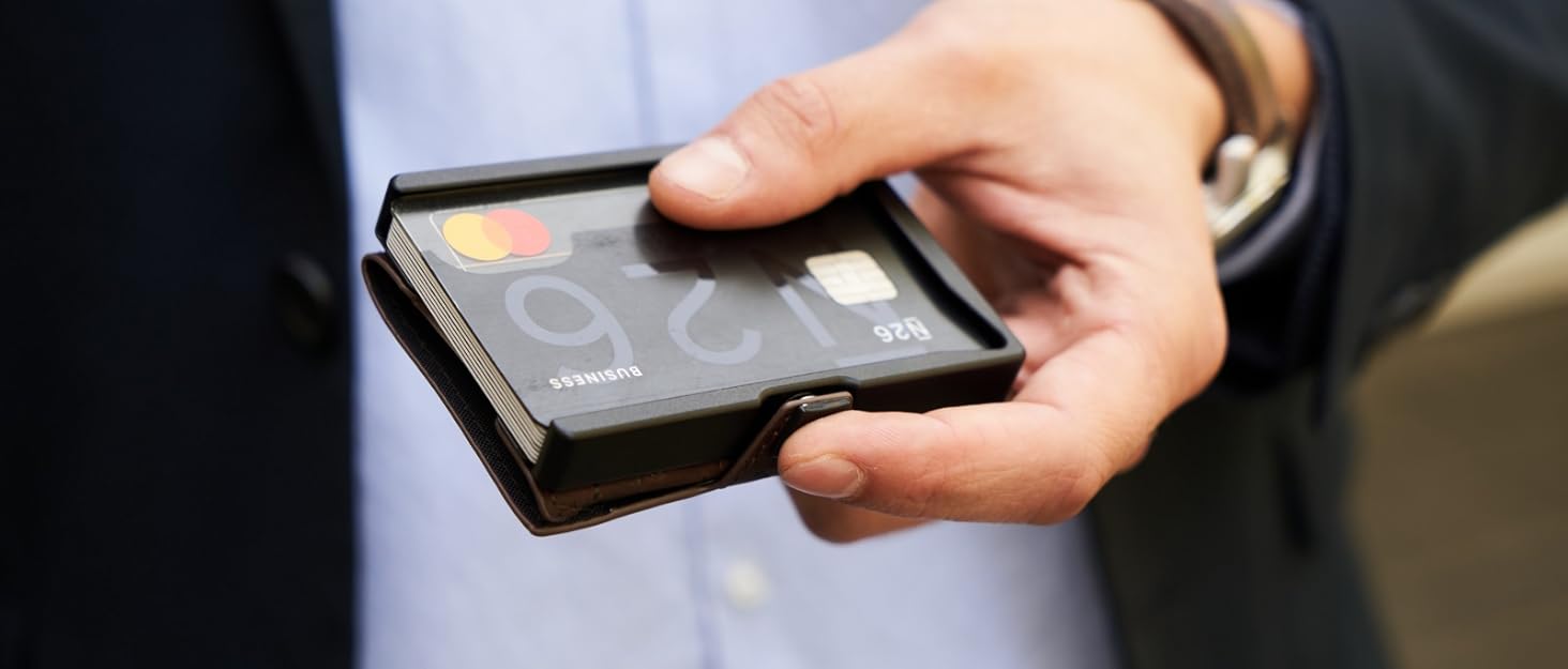 ZNAP® Slim Wallet - Тонкий картхолдер для чоловіків з RFID захистом, чорний (12 карт)