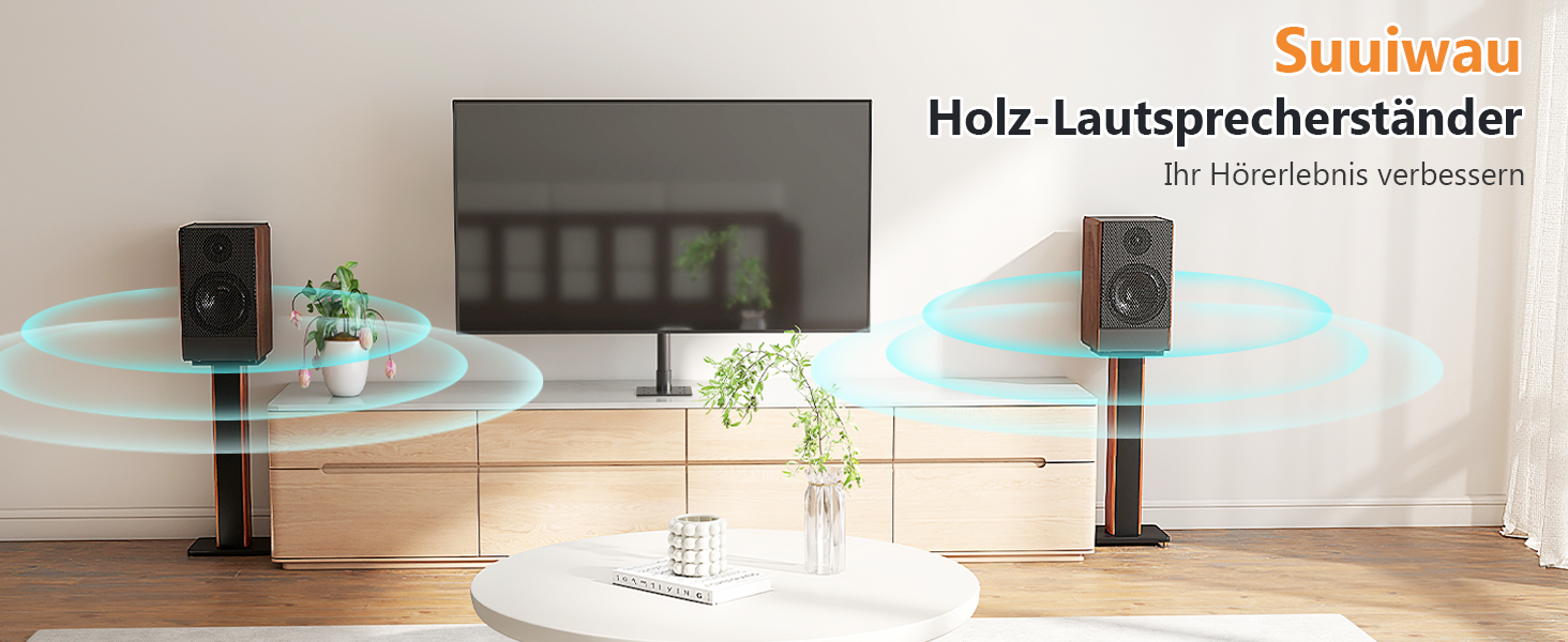 Стійки для колонок Holz Braun Schwarz, 70 см - Преміум підставки для домашнього кінотеатру та студії з прихованою проводкою