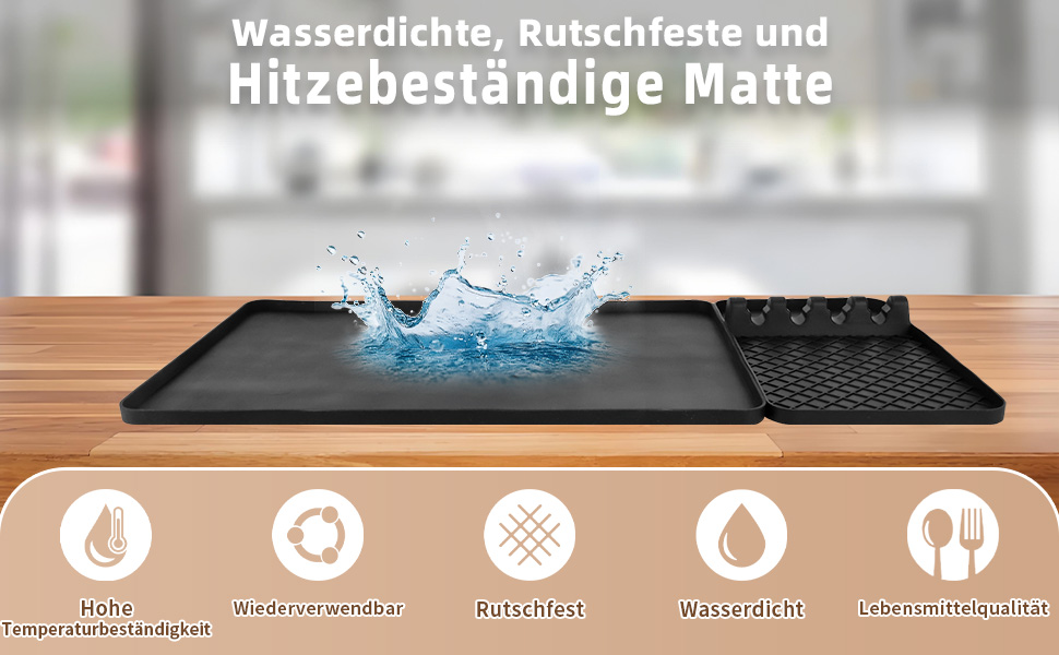 Стійка до вогню силіконова підставка 48x30 см для фритюрниці, кухонного приладдя, захист від нагріву, робочої поверхні, кавомашини, сумісна з Ninja, Cosori, Philips Airfryer