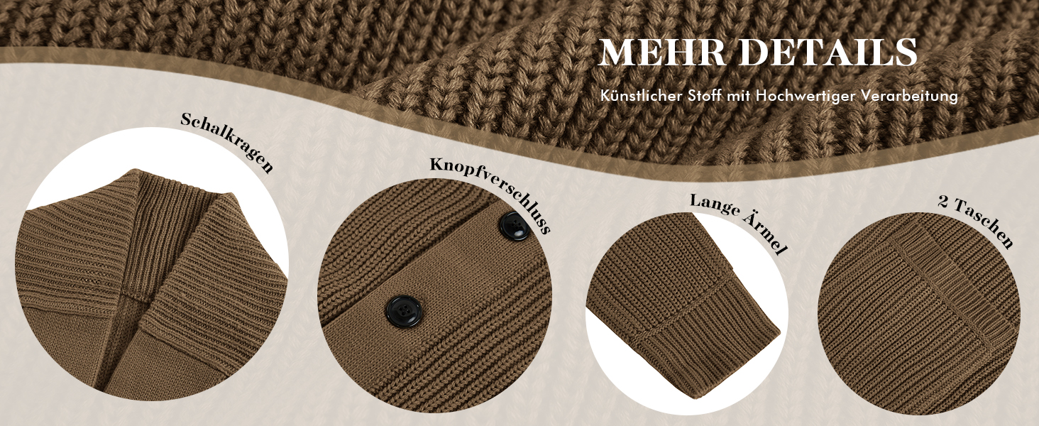 Чоловічий кардиган Runcati з грубого в'язання, великий розмір XL, з коміром-шарфом, на ґудзиках, стильний, чорний