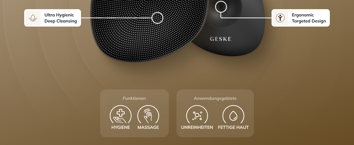 Силіконова щітка для тіла GESKE Body Brush 4 в 1 для глибокого очищення та масажу, Midnight