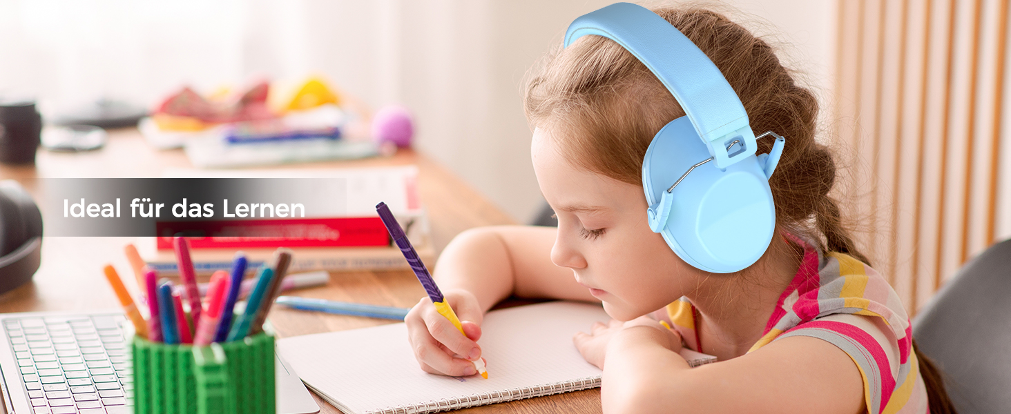 Навушники для захисту від шуму ProCase для дітей, блакитні, регульовані, NRR 22 dB