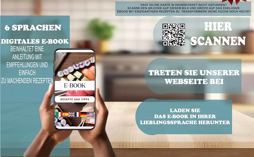 Набір для приготування суші B-ARS: повний комплект з бамбуковою килимком, антипригарним ножем та ложкою для рису – ідеально для початківців та професіоналів