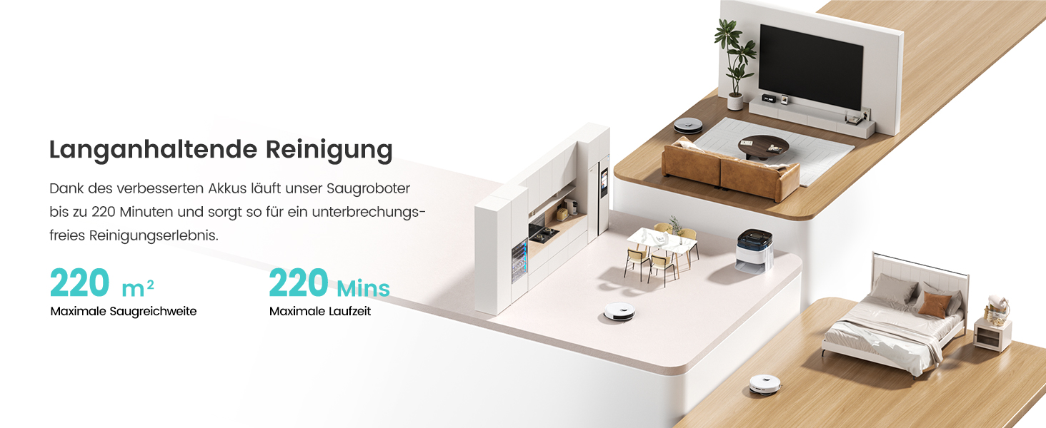 Робот-пилосос LEFANT M3 Gen2 з функцією миття, 12000Pa, автоматичне очищення, LiDAR, розпізнавання килимів, керування через додаток Freemove 3.0 та голосове керування, 8 тижнів бездротової роботи