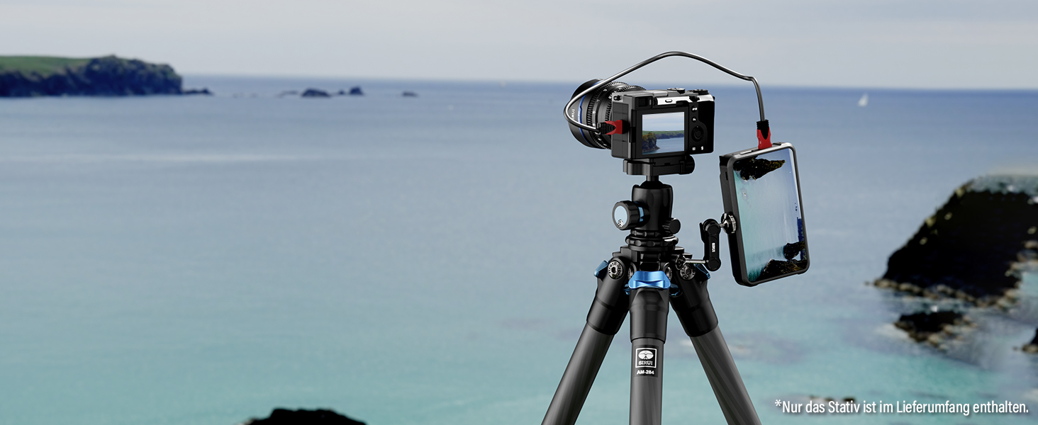 Штатив SIRUI AM-225 з вуглецевого волокна, 127 см, з кульковою головкою 360°, для фото та відео, легкий, компактний, професійний, 5 секцій, швидка фіксація, вантажопідйомність 6 кг