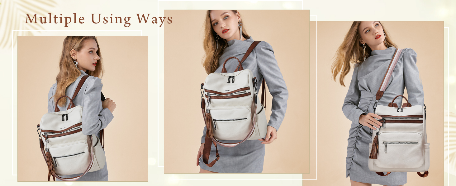 Шкіряний рюкзак-трансформер для жінок Shrrie: стильний рюкзак-сумка, Daypack, двоколірний каштано-коричневий