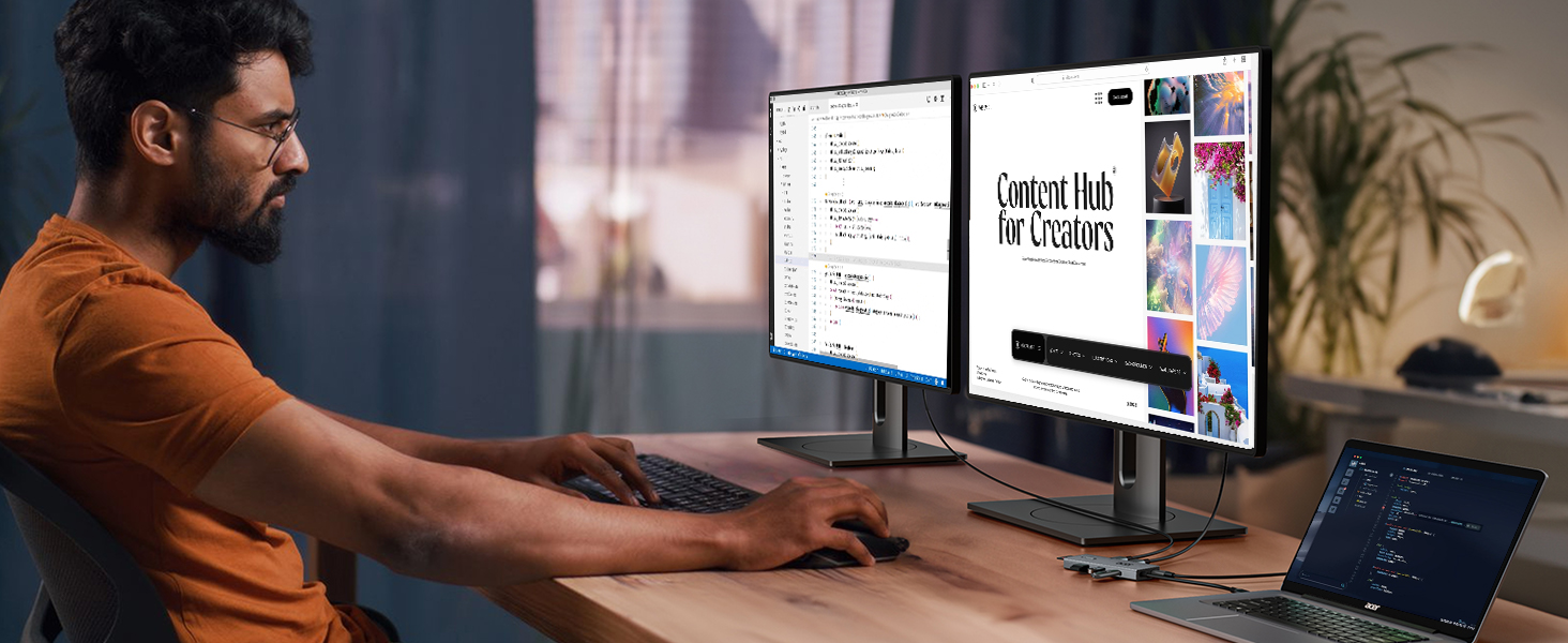Док-станція Acer USB-C 9-в-1: Dual HDMI 4K@60Hz, 3xUSB-A, USB-C 5Gbps, 100W PD, SD/TF, для Dell, Chromebook, MacBook, Surface