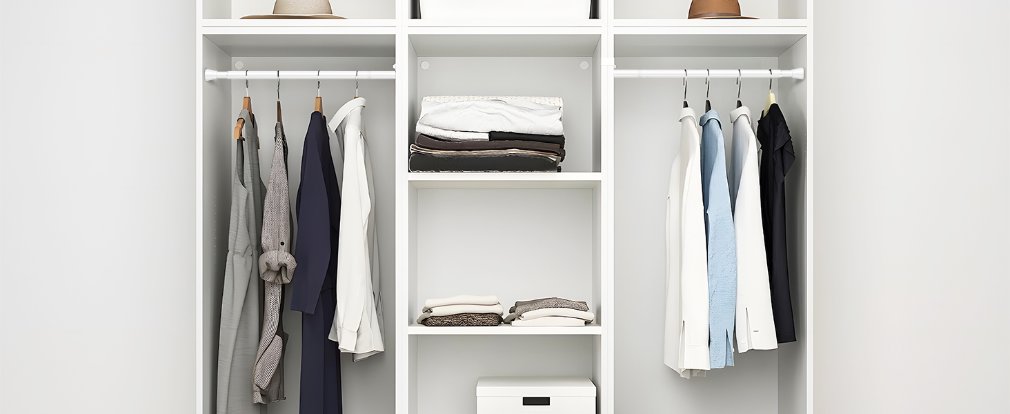 Штанга для карнизів AIZESI без свердління, 70-130 см, телескопічна, біла (діаметр 22 мм)