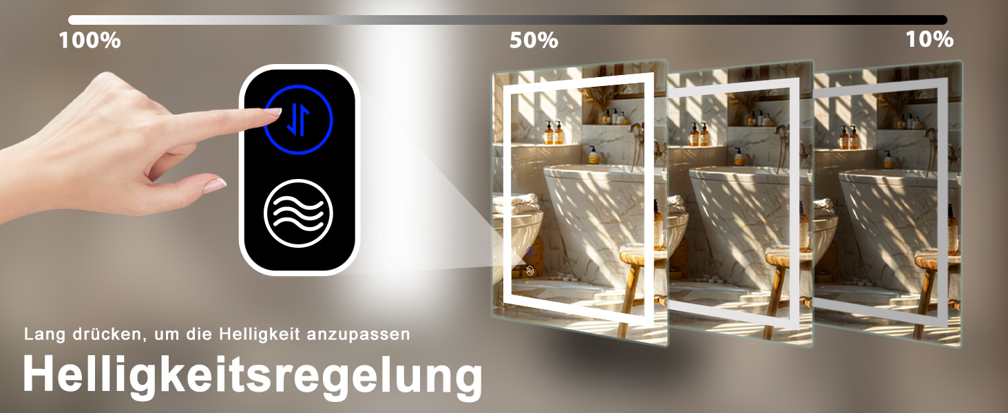 Дзеркало для ванної кімнати Sanitemodar LED 50x70 см з підсвічуванням, протизапотівальне, з сенсорним вимикачем