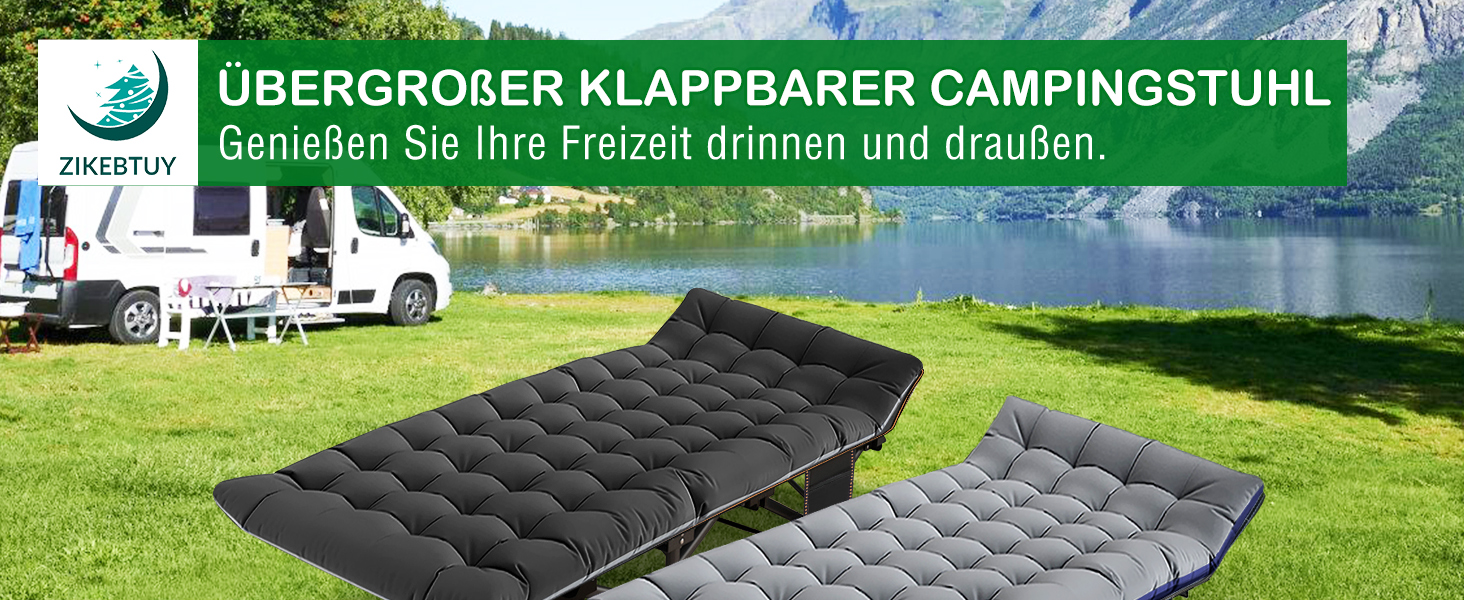 Розкладне ліжко ZIKEBTUY для кемпінгу та відпочинку: міцне, з матрацом, 200 кг, 190x71x36 см