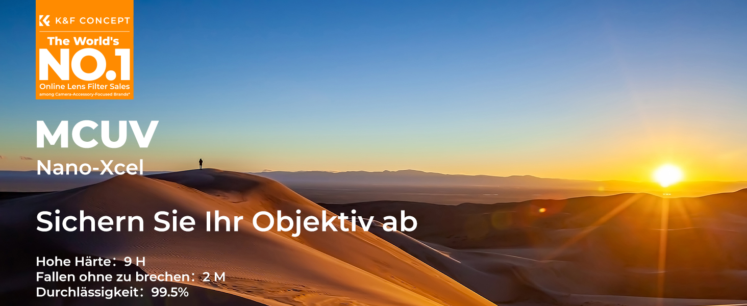 Фільтр UV K&F Concept 67mm 9H, захисний фільтр, захист від ударів (Nano Xcel)