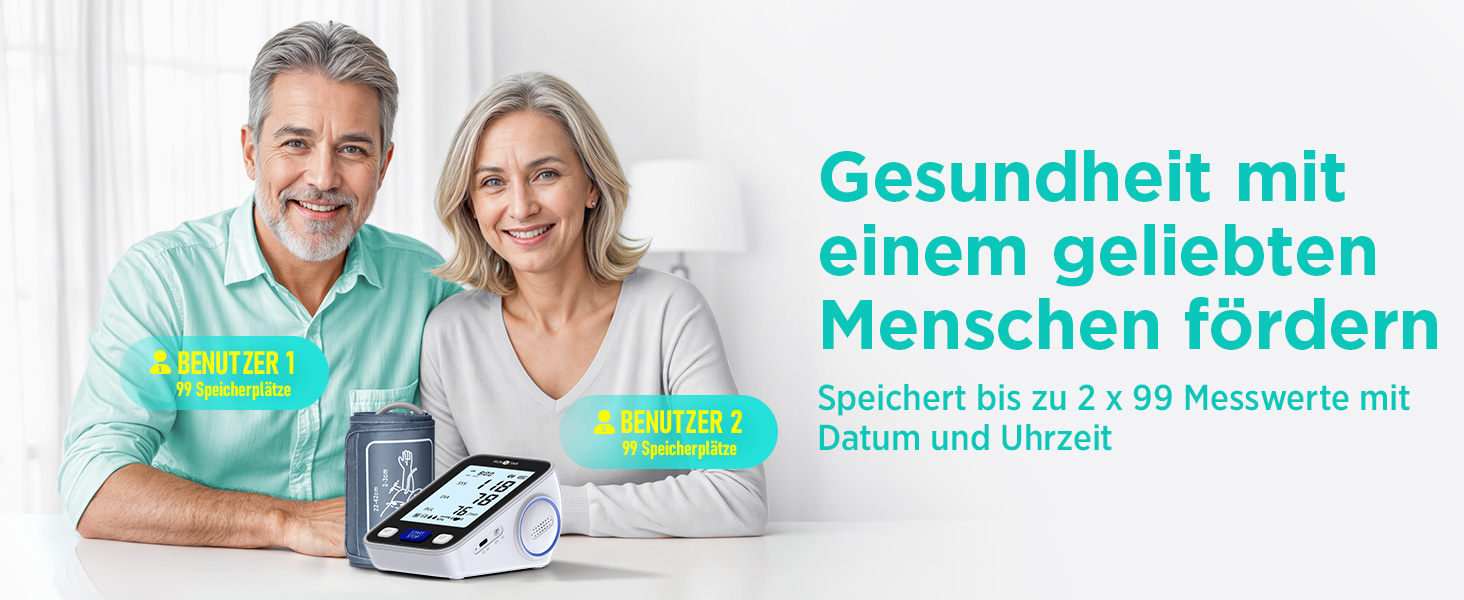 Тонометр RunStar на плече з широкою манжетою (22-42 см) для дому, автоматичний цифровий тонометр з сумкою для зберігання, пам'ять на 2 x 99 показників