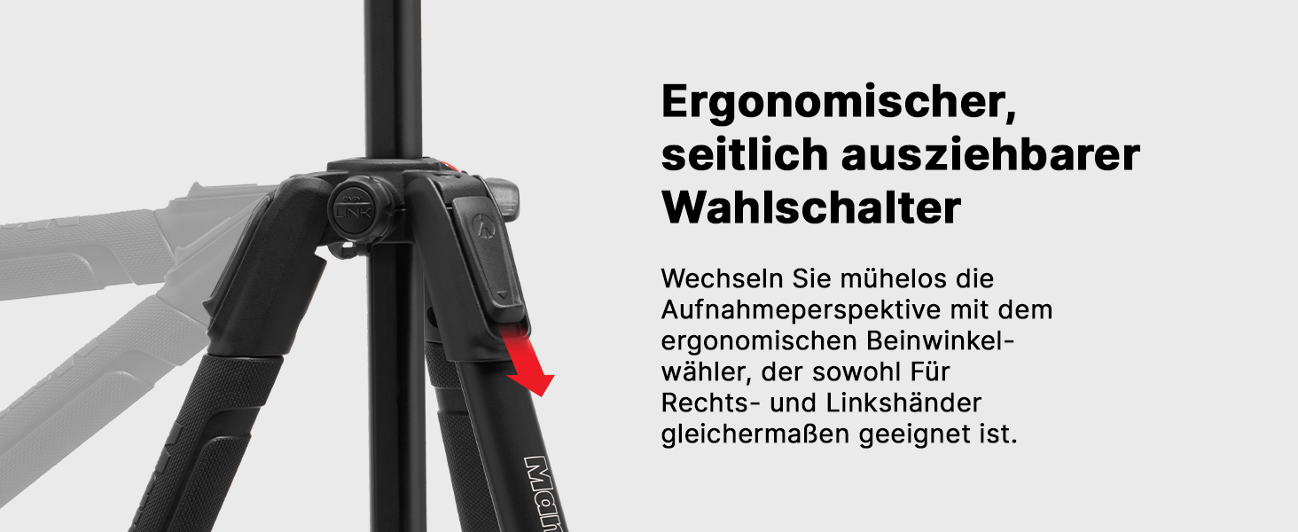 Штатив Manfrotto 190X з алюмінію – 3-секційний для бездзеркальних та DSLR камер (Alu 3 Segm Kit з Arca Swiss)