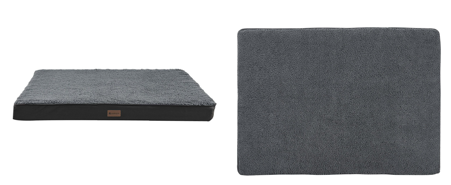 Ортопедичне ліжко для собак Juskys Milow, 76x51 см - м'яке та стабільне, знімний та пральний чохол. Підходить для маленьких собак - сірий колір.