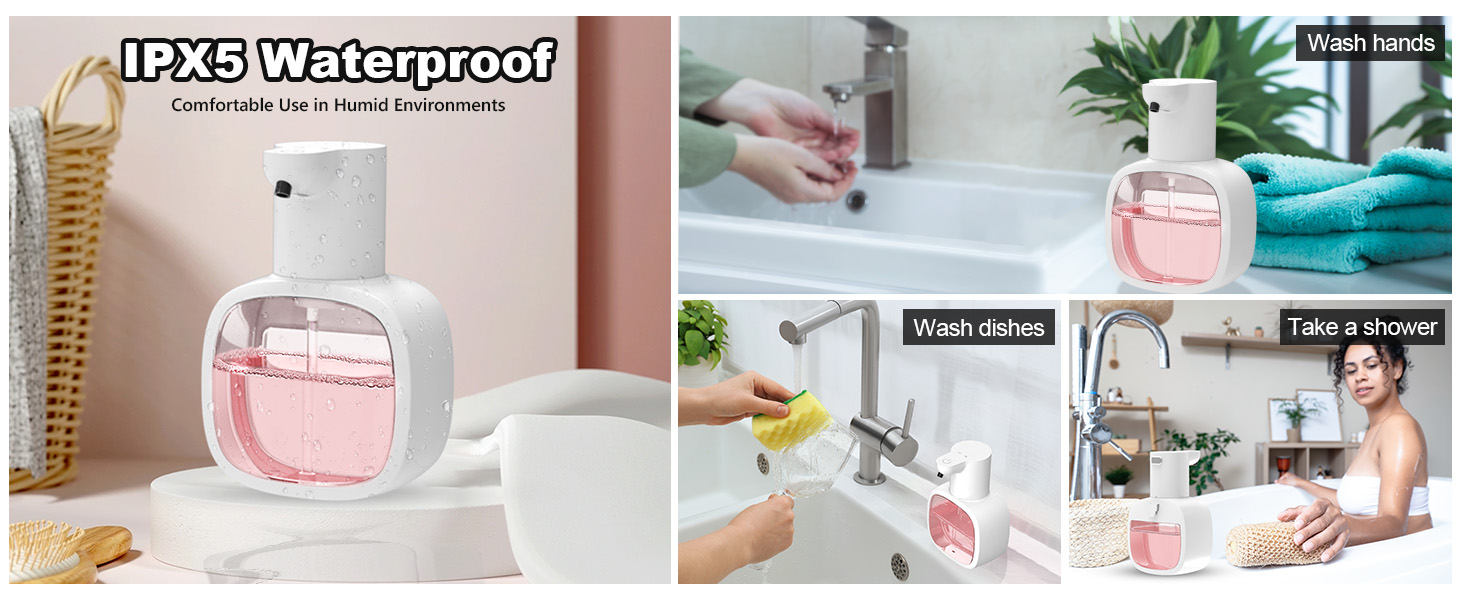 Автоматичний диспенсер для мила Dalugo з USB-C, 500 мл, настінний, електричний сенсор, регульований, для кухні та ванної кімнати