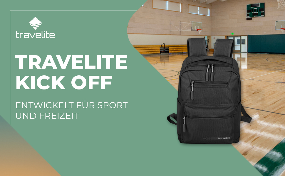 Рюкзак для ручної поклажі Travelite KICK OFF 13'' з м'яким відділенням для ноутбука, 17 л, чорний – міський спортивний рюкзак для подорожей та відпустки