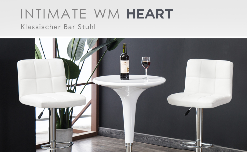 Барні барний стілець Intimate WM Heart 2 шт. з велюровим покриттям, з підніжкою, регульована висота, сучасний поворотний стілець з м'якими сидіннями (Сірий)