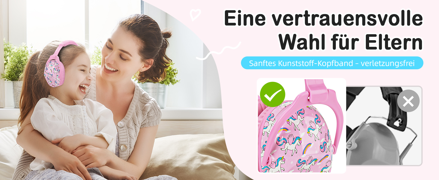 Навушники шумоізоляційні для дітей ZOHAN 030, 3-18 років, для дітей з аутизмом, для школи та концертів, рожевий єдиноріг