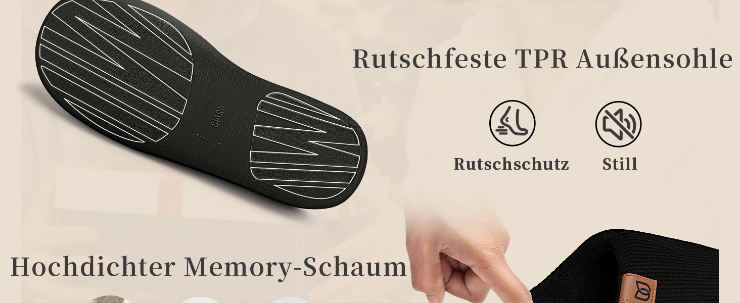 Тапочки чоловічі WateLves з корду та піною Memory Foam, антиковзкі, теплі, зручні, смугасті, чорні, 42/43 EU