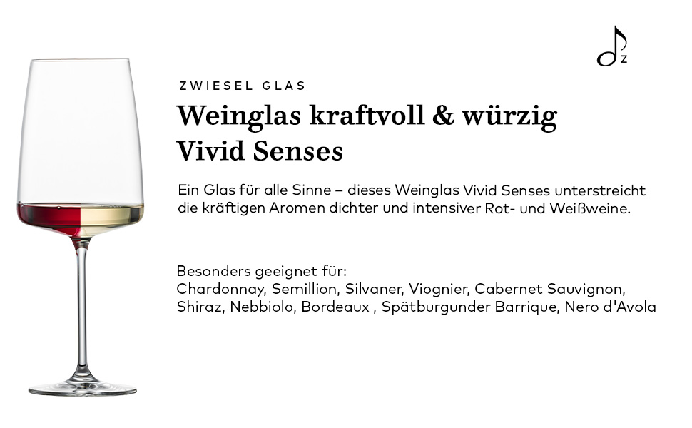 Набір келихів для вина Zwiesel Glas Vivid Senses (2 шт.) – для насичених вин, Tritan®-кристал, Made in Germany